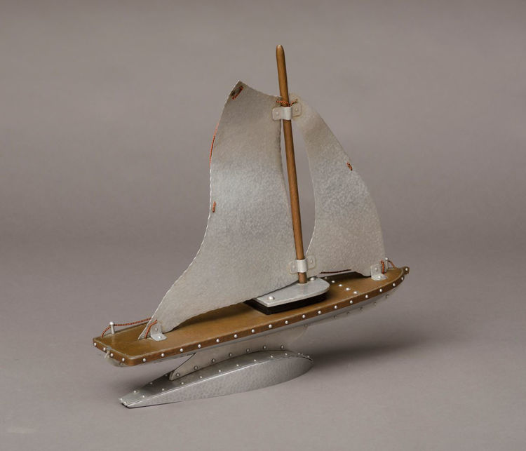 Picture of Hammered Copper and Aluminum Sailboat Model