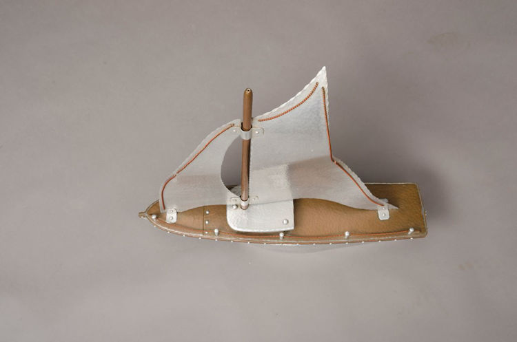 Picture of Hammered Copper and Aluminum Sailboat Model