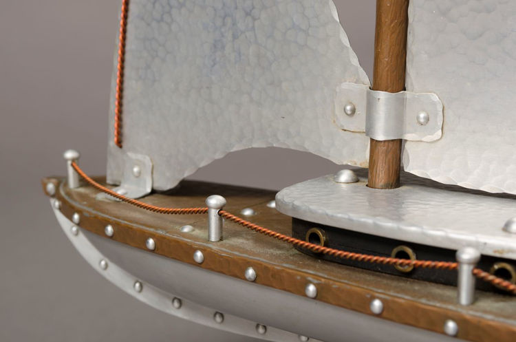 Picture of Hammered Copper and Aluminum Sailboat Model