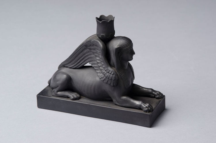 Picture of Black Basalt Sphinx Candlestick