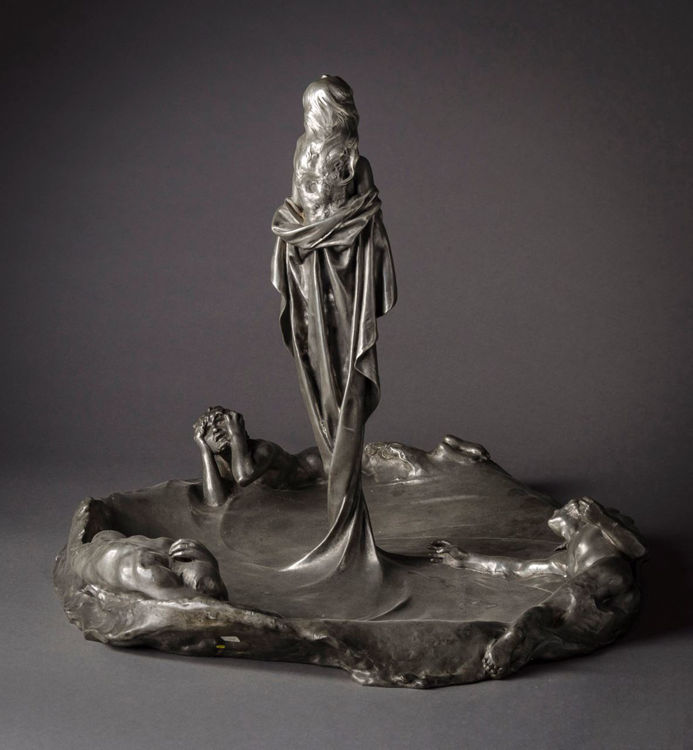 Picture of Art Nouveau Pewter Figural Centerpiece