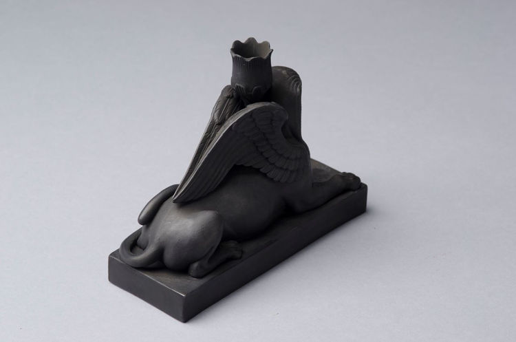 Picture of Black Basalt Sphinx Candlestick