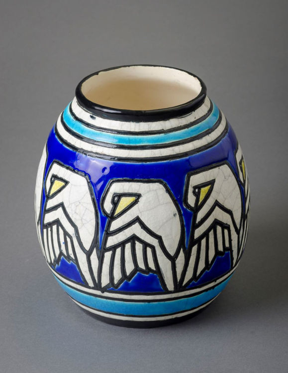 Picture of Bird Crackleware Vase